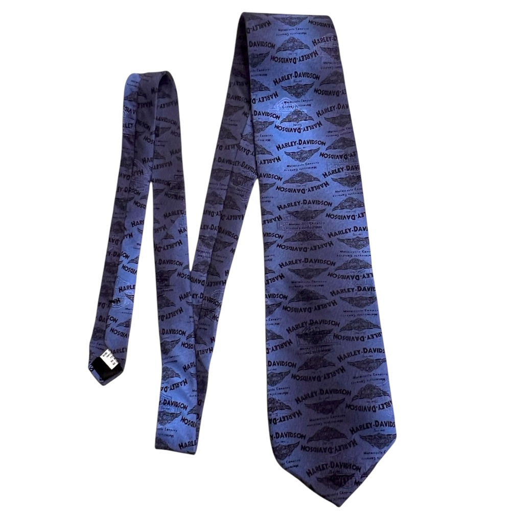 Harley-Davidson x Ralph Marlin CO‎ holographic ombré blue tie. Official Licensed